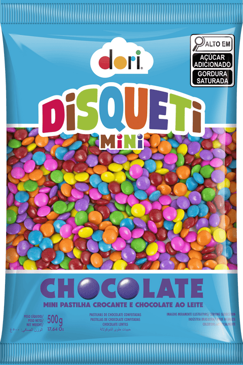 Confeito de Chocolate Mini Disqueti 500g