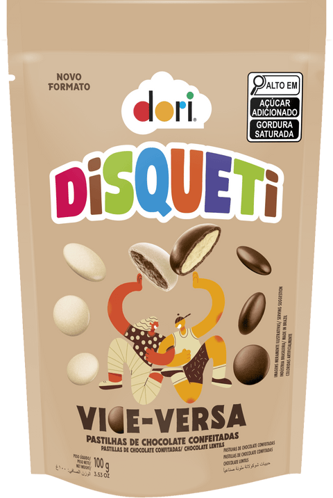 Confeito de Chocolate Vice Versa Disqueti 100g