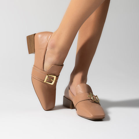 Vizzano 1445-102 Square Toe Loafer in Nude Napa