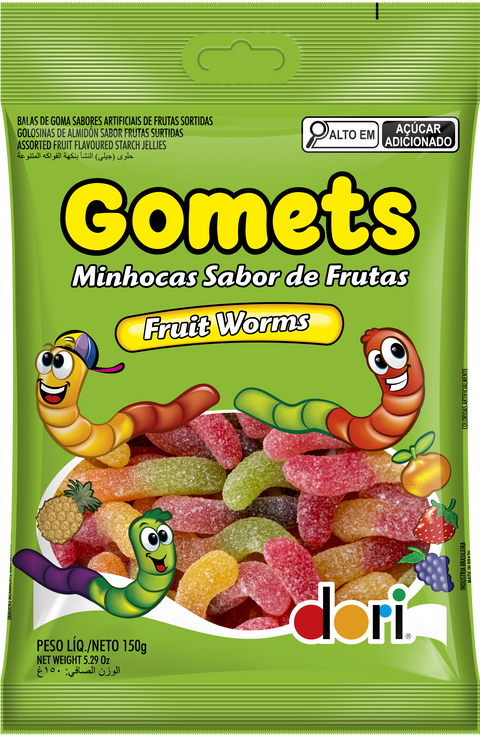 Goma Minhoca Frutas Dori 150g
