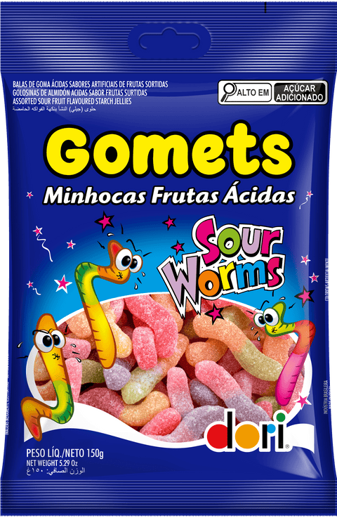 Goma Minhoca Ácida Dori 150g