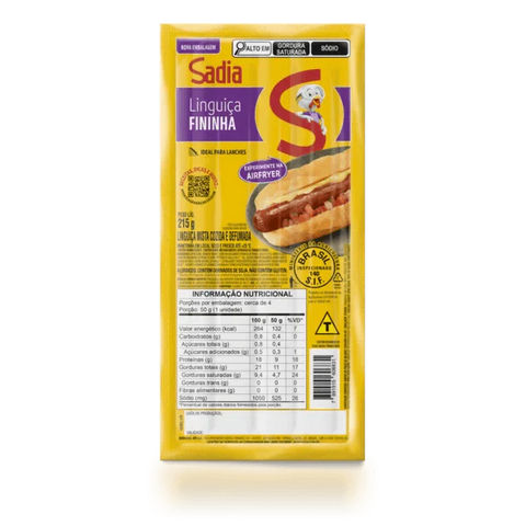 Linguiça Mista Cozida e Defumada Fininha - Sadia 215g