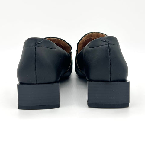 Vizzano 1445-102 Square Toe Loafer in Black Napa