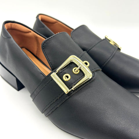 Vizzano 1445-102 Square Toe Loafer in Black Napa