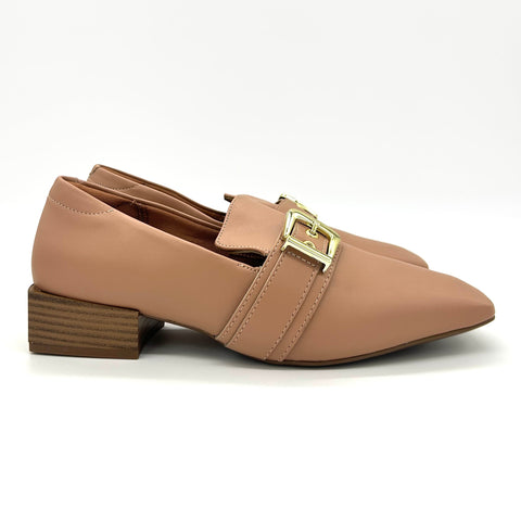 Vizzano 1445-102 Square Toe Loafer in Nude Napa