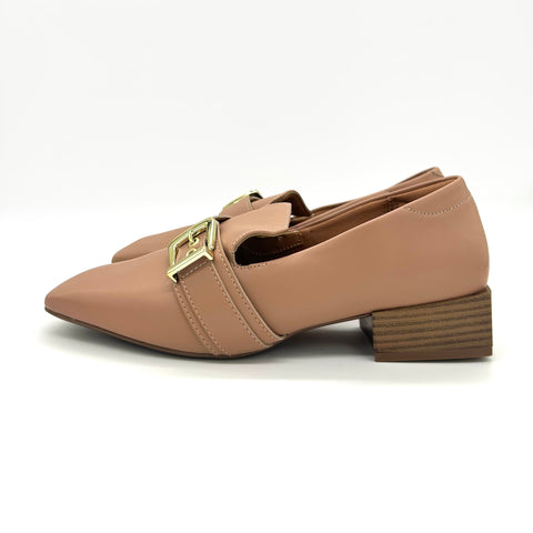 Vizzano 1445-102 Square Toe Loafer in Nude Napa