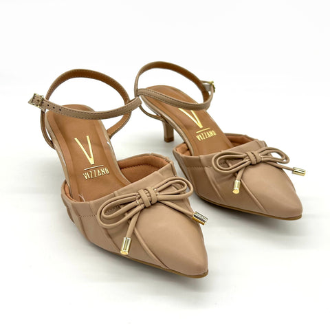 Vizzano 1122-829 Kitten Heel Pointy Toe Pump in Beige