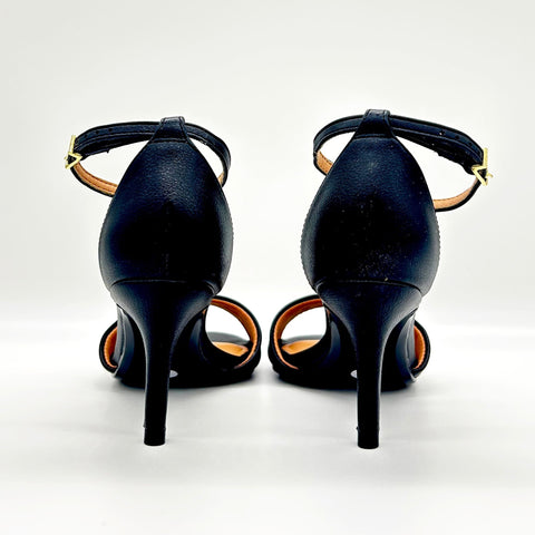 Vizzano 6524-100 Mid Heel Sandal in Black Napa