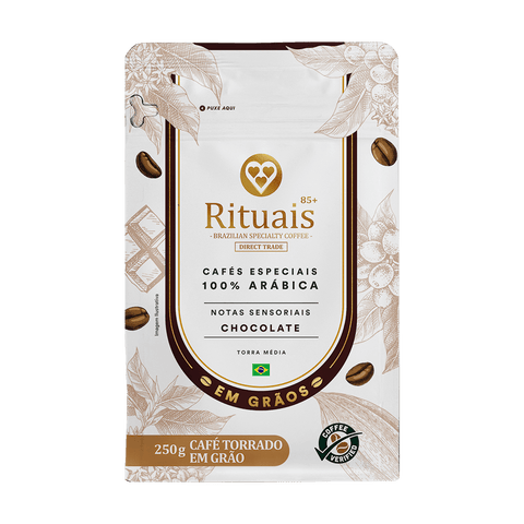 Café Torrado em Grãos Rituais Chocolate 3 Corações Pacote 250g