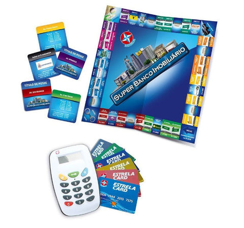 Super Banco Imobiliario w/ Card Machine Monopoly Replica Board Game Kids Play - Estrela
