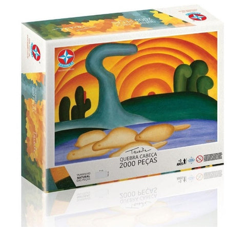 Original Estrela Puzzle Jigsaw Tarsila do Amaral "Sol Poente" Sunset 2000 pieces