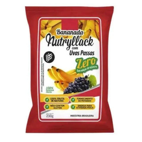 BANANADA ZERO ADIÇÃO DE AÇUCARES C / UVA PASSA 230G - NUTRYLLACK - MEUBRASILONLINE