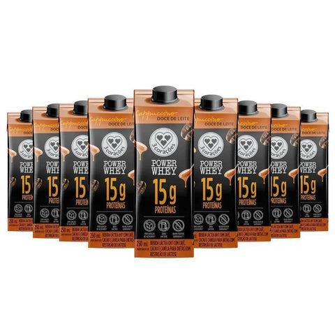 Bebida Proteica Power Whey Cappuccino Doce de Leite 3Corações (Cx 12un de 250ML) - MEUBRASILONLINE
