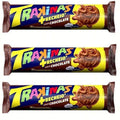 Biscoito Recheio Chocolate Trakinas 3 X 126g - MEUBRASILONLINE