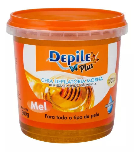 Cera Depilatória Semi-anestésica Depile Plus Pote 600g