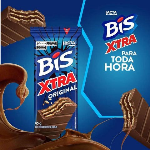 Chocolate ao Leite Bis Xtra Lacta com 24 unid 1.08KG - MEUBRASILONLINE