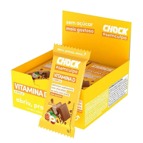 Chocolate Com Avelã Vitamina D Chock (12un de 18g) - MEUBRASILONLINE