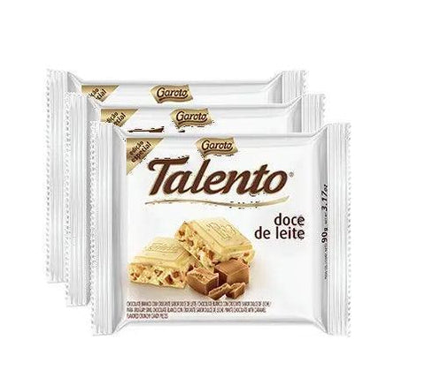 Chocolate Talento Branco Com Doce De Leite Garoto 3 x 90g - MEUBRASILONLINE
