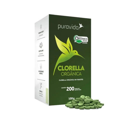 Clorella Premium Puravida 100g (200 Tabletes) - MEUBRASILONLINE
