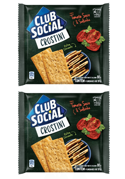 Biscoito Salgado Club Social Crostini tomate seco e salsinha 2x80g