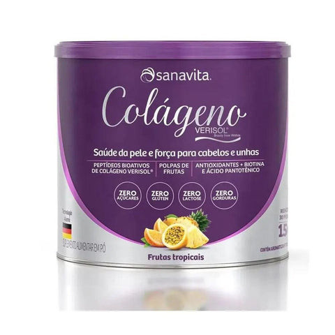 Colágeno Verisol Sabor Frutas Tropicais Sanavita 150g - MEUBRASILONLINE