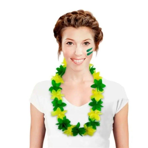 Colar Havaiano Verde E Amarelo - MEUBRASILONLINE