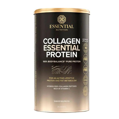 Collagen Essential Protein Baunilha Essential Nutrition 457,5g - MEUBRASILONLINE
