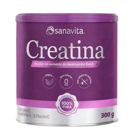 Creatina Monohidratada Sanavita 300g - MEUBRASILONLINE