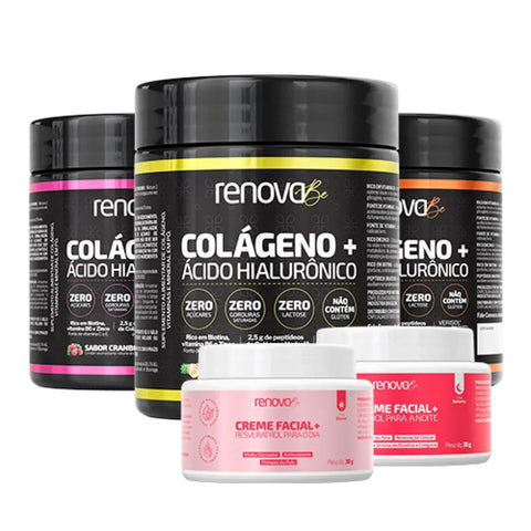 Colágeno Verisol® com Ácido Hialurônico + Cremes Resveratrol e Retinol - MEUBRASILONLINE