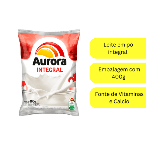 Leite em pó integral Aurora 400G