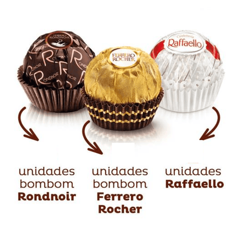 Bombons Ferrero Rocher Tradicional e Collection 12 Unidades