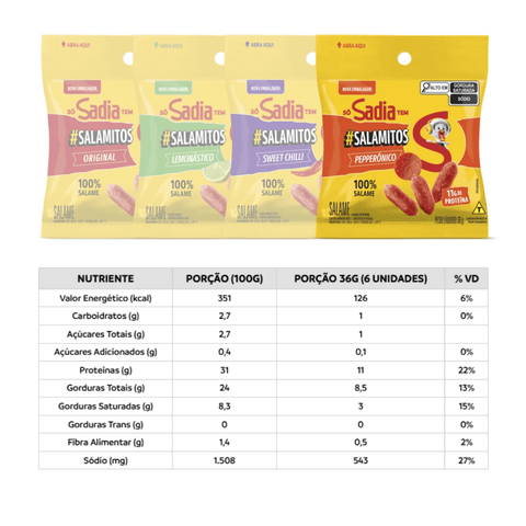 Snack Salamitos Sabor Pepperoni Sadia 36g