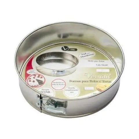 Forma com fundo removível 25 cm p/ Tortas e Bolos - MEUBRASILONLINE