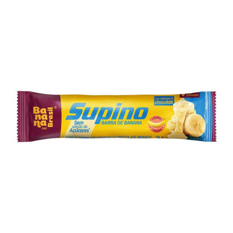 Banana Brasil Supino Zero - Banana e Chocolate Branco - Caixa com 3un de 24g - MEUBRASILONLINE