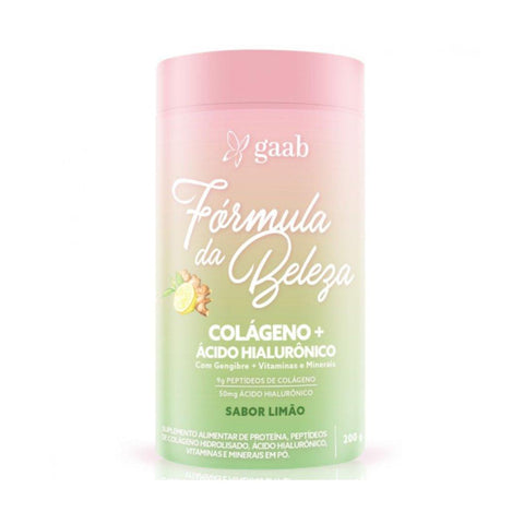 Gaab Fórmula da Beleza Colágeno + Ácido Hialurônico Sabor Limão 200g - MEUBRASILONLINE