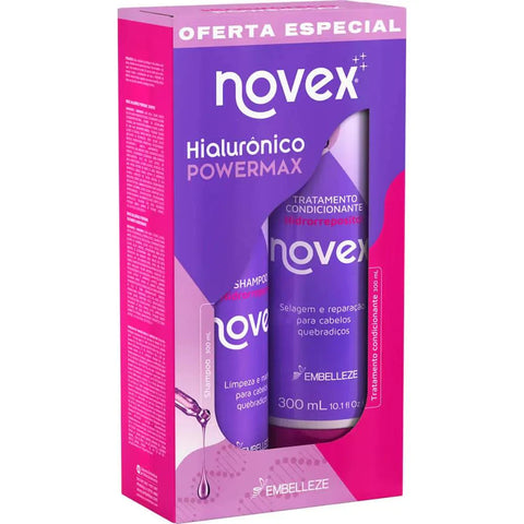 Kit Shampoo + Condicionador Hialurônico PowerMax Novex 300ml