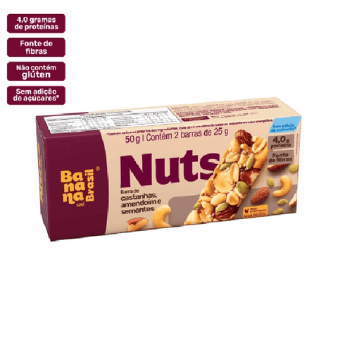 Banana Brasil Nuts - Castanhas e Sementes - Caixa com 2Un de 25g - MEUBRASILONLINE