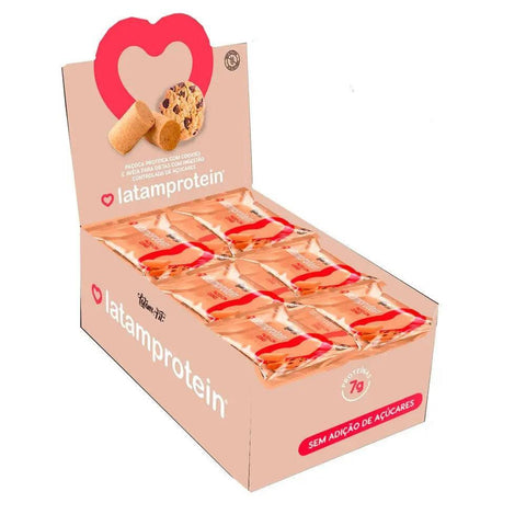 Paçoca com Cookies Latam Protein (Cx c/12un de 40g) - MEUBRASILONLINE