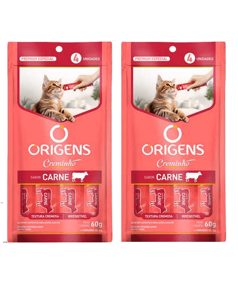 Snack Origens Creminho Sabor Carne para Gatos 2x60 g