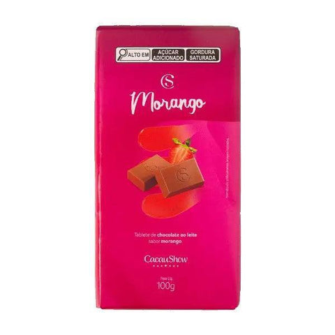 Tablete Morango ao Leite Cacau Show 100g - MEUBRASILONLINE