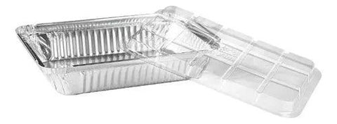 Bandeja Marmita Alumínio 220ml Tampa Pet Retangular