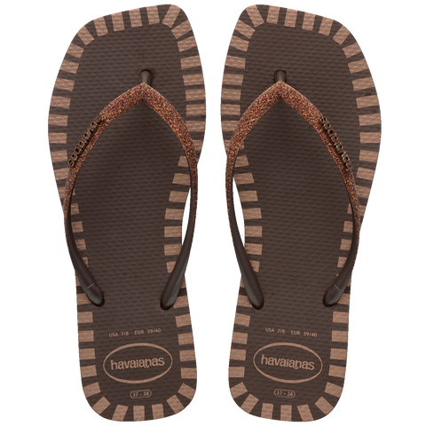 Chinelo Havaianas Slim Square Glitter Contour
