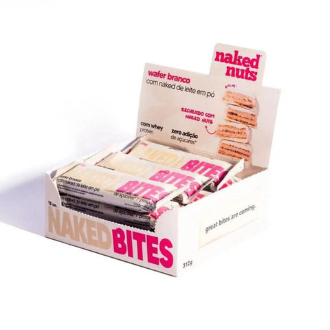 Wafer com Chocolate Branco Naked Nuts (Cx c/12un de 26g) - MEUBRASILONLINE