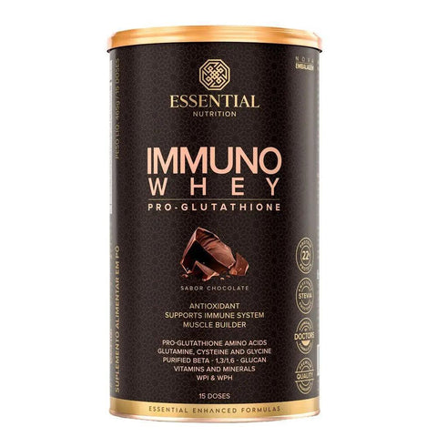Whey Protein Immuno Whey Chocolate Essential Nutrition 465g - MEUBRASILONLINE